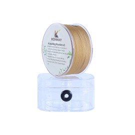 KONMAY 1.0 mm Nylon Cord for Bracelets with Organiser Box, 84 Metres Antique Gold Nylon Thread Satin Cord for Jewellery, Macrame, Kumihimo, Beading, Chinese Knots & Crafts