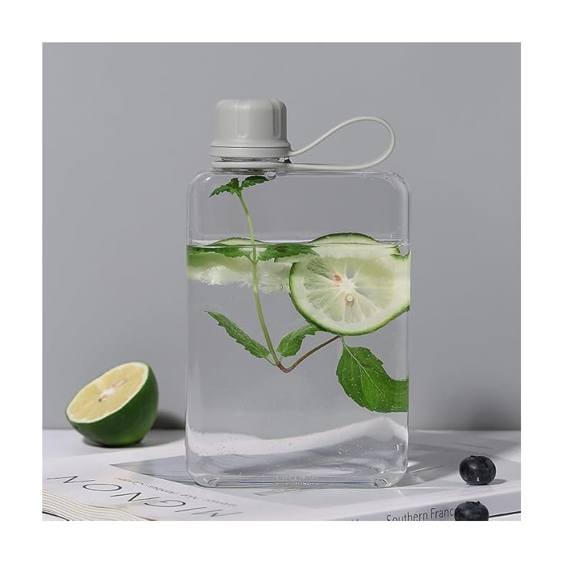 yesSMI 1Pc Slim Square Travel Water Bottle, Flat Drink Cup,