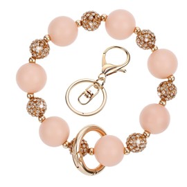 Ymapinc Silicone Beaded Wristlet Keychain With Key Ring,Wristlet Key Chain Rings for Women Chain Bracelet Elastic Bangle