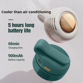 Imgjsx 2025 New Portable Silent Mini Bladeless Electric Fan, Clip On Fan For Shirt, 3 Speeds Hands-Free Neck Fan,Suitable For Outdoor & Travel & Office, Travel Accessories, Gift (Green)