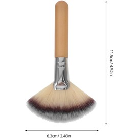 PACKOVE Brocha De Maquillaje En Abanico Para Polvo Suelto Con Cabello De Nylon Suave Y Cepillo Facial Para Resaltar Bronceador Pómulos Y Rubor Herramienta De Belleza Precisa Y Cómoda