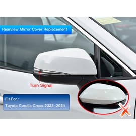 LAUBDGIE Left Driver Side Mirror Cover Cap Compatible with Toyota Corolla Cross 2022-2024 Pearl White