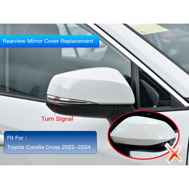 LAUBDGIE Left Driver Side Mirror Cover Cap Compatible with Toyota