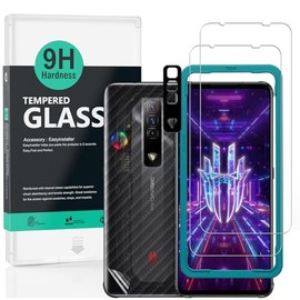 Ibywind para Redmagic 7 5G 6.8, 2 Protector Pantalla1 Protector Cámara1 Protector Trasera Fibra Carbono,Cristal Templado                              