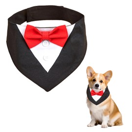 Hundehalstuch & Hundekostüm Set - Halstuch Hund for Hund Geburtstag, Dog Bandana with Bow Tie, Suitable for Hundegeburtstag & Pet Parties(M)