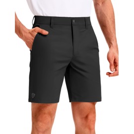 PULI Golf Shorts Men 9 Inch Inseam Business Dress Casual Stretch Work Hiking Fishing Quick Dry Black 32