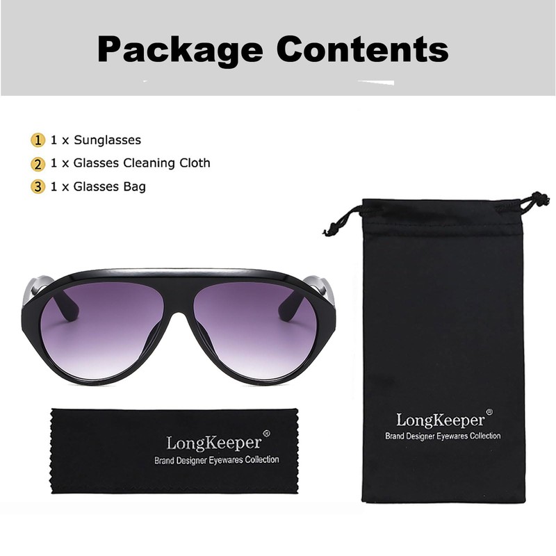Long Keeper Trendy Oversized Sunglasses for Men and Women Oval
