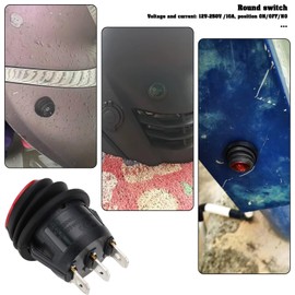 EMSea 4 x Rocker Switch 3 Positions On/Off On Black Locking Round Rocker Switch 3-Pin 12 V-250 V 10 A Electronic Component Toggle Switch for 20 mm Installation Diameter Car Boat