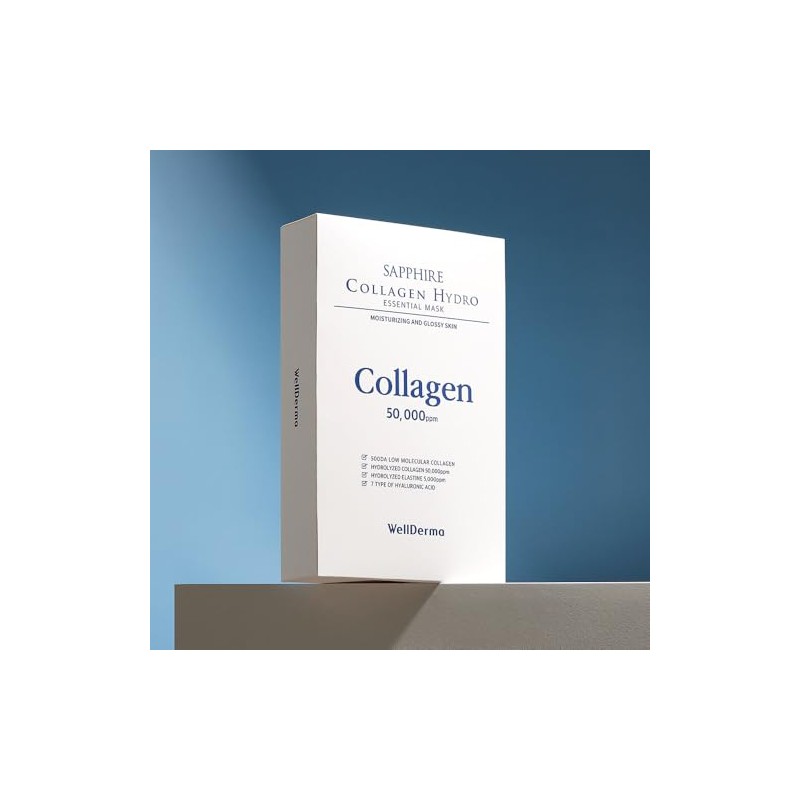 WELLDERMA Sapphire Colágeno Hydro Essential Mascarilla 10 Hojas Calmante Piel