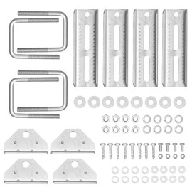 HHGKPVX 8inch Boat Trailer Bunk Brackets for 1.5" x 3", 2" x 3", 3" x 3" Crossmembers, Galvanized Swivel Top Bunk Bracket Kit Replacement for Marine Trailers 4PCS