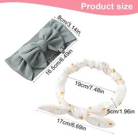 JEXOWIQ 3 Pieces Hair Band, Baby Turban Headband, Baby Girl Nylon Headbands, Baby Bow Headband, Soft Bow Headwear, Elastic Hair Bands for Newborns, Toddlers