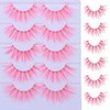 5 Pairs White False Eyelashes, Cosplay Eyelashes, 3D Multilayer Anime