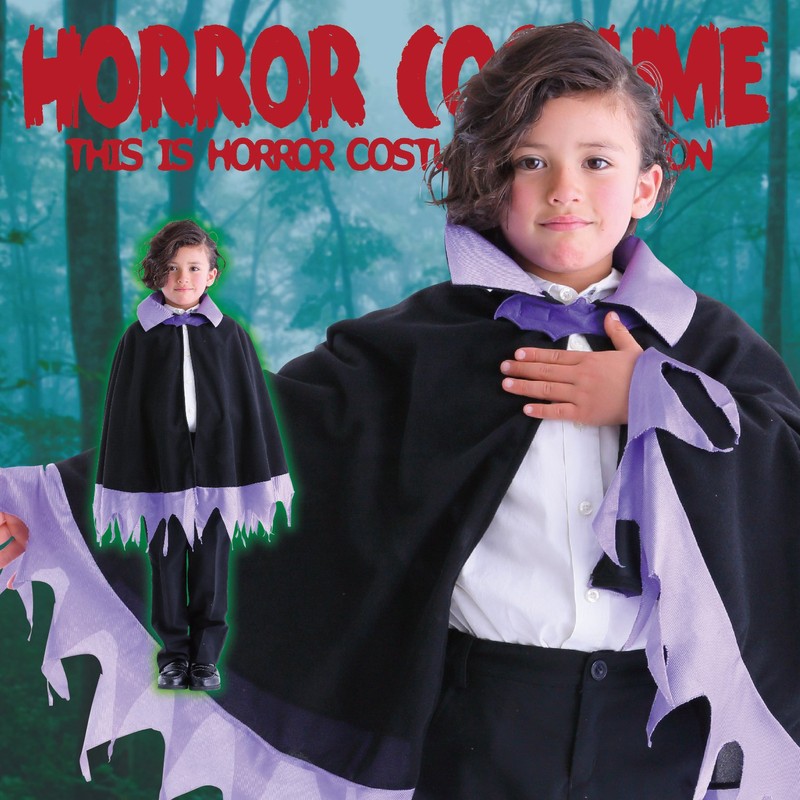 Party City Cosplay Purple Bat Cape Kids Purple