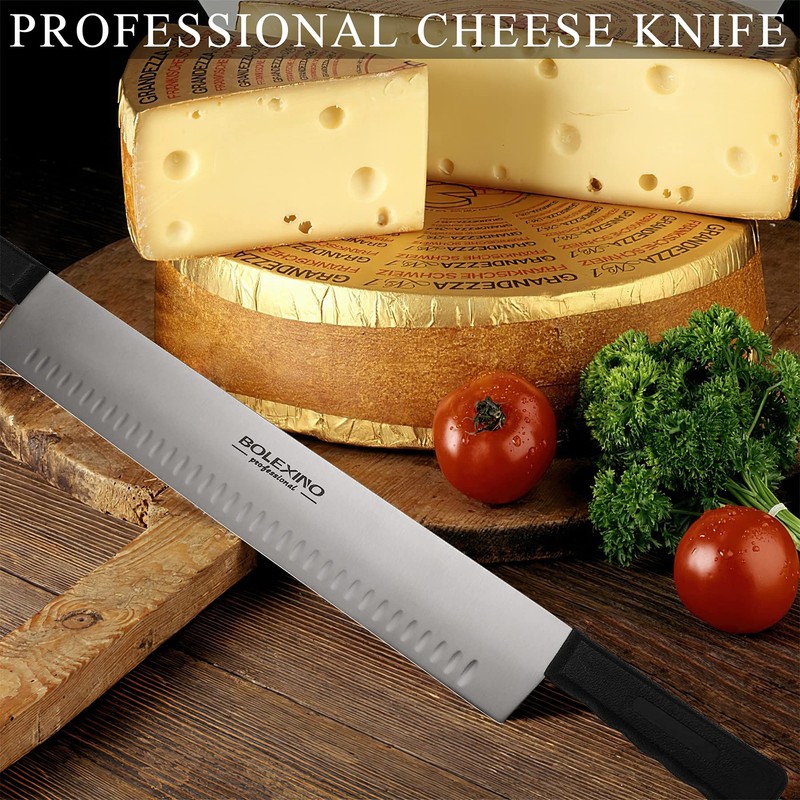 BOLEXINO 15 Inch Double Handle Cheese Knife for Charcuterie, High