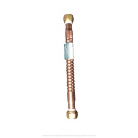 EZ-Fluid 24-Inch Corrugated Flexible LF Copper Hot Water Heater Connector Supply Line for Female Iron Pipe Fitting, 3/4" FIP x 3/4" FIP for Softener and More (1)