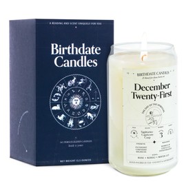 Birthdate Candles, December 21 - Sagittarius Zodiac Scented Candles Birthday Gift - Rose, Neroli & Water Lily Scent - All-Natural Soy & Coconut Wax, 60-80 Hour Burn Time - Made in USA