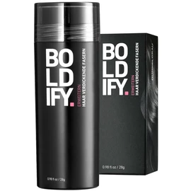 BOLDIFY Hair fibres (dark grey) hair thickening fibres completely conceal hair loss in 15 seconds, 100% undetectable hair powder for men and women, giant 28 ml bottle of hair volume powder