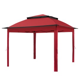 COOS BAY 11x11 Replacement Gazebo Top with Air Vent Sunshade Polyester Top Cover Only, Red