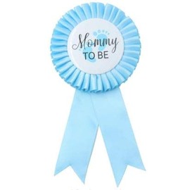 CoolerthingsDG, Mom to be Tinplate Badge Pin - Baby Shower Button New Mom Gifts Gender Reveals Party Baby Boy Blue Rosette Button Baby Celebration (Sky Blue)