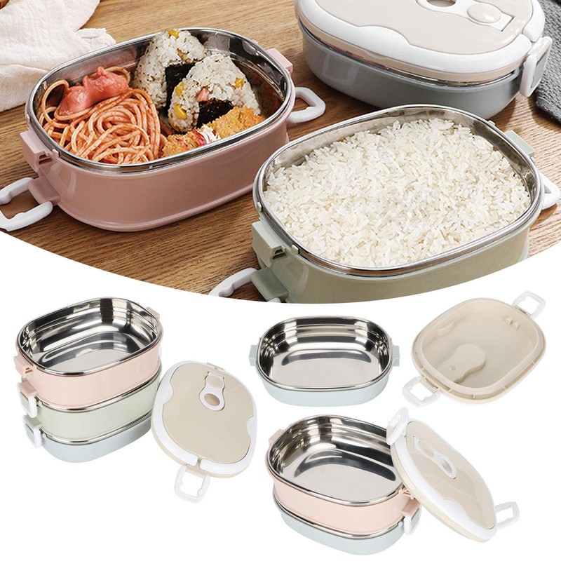 Fiambrera, Reutilizable Caja de Almuerzo Portátil Recipiente para Preparar Comidas