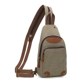 KL928 Canvas Sling Bag Crossbody Backpack Shoulder Casual Rucksack for Men Women