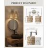 HYMELA N12-3 Two-Lights Boho Rattan Wall Sconce - Vanity Lights