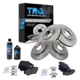 TRQ Front and Rear Brake Pad & Rotor Kit Brake Chemical Kit Brake Pads Brake Rotor Ceramic Compatible with 1996-2007 Ford Taurus 1995-2002 Lincoln Continental 2001-2005 Mercury Sable