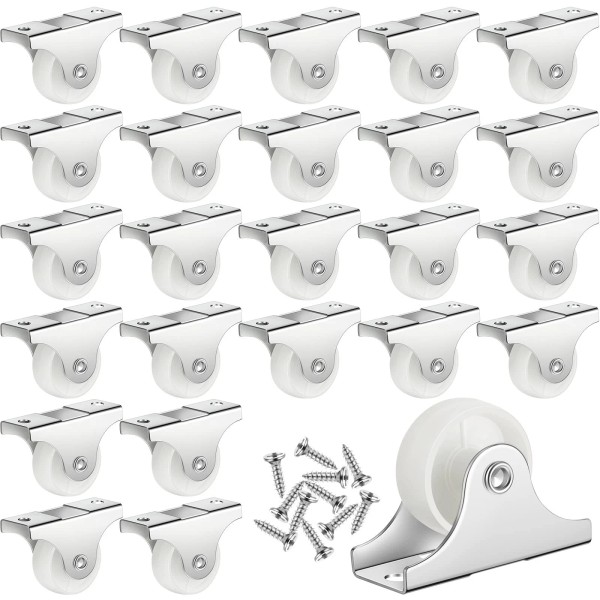 Maitys 24 Pcs 1 Small Casters Wheels Rigid Non Swivel