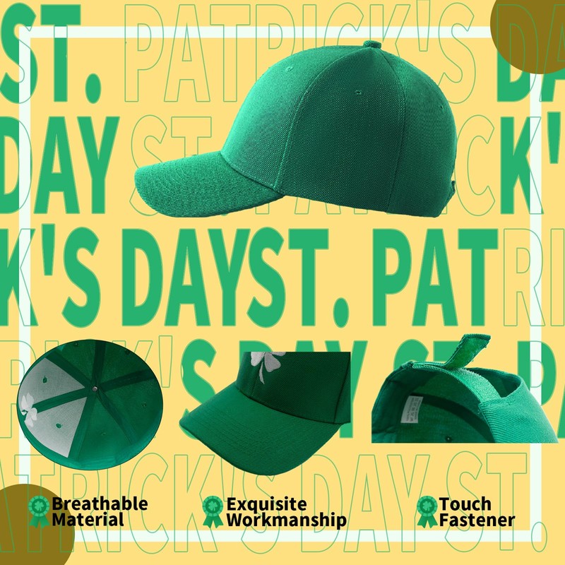 Oeyliz St Patrick's Day Hat for Men Women Shamrock Green