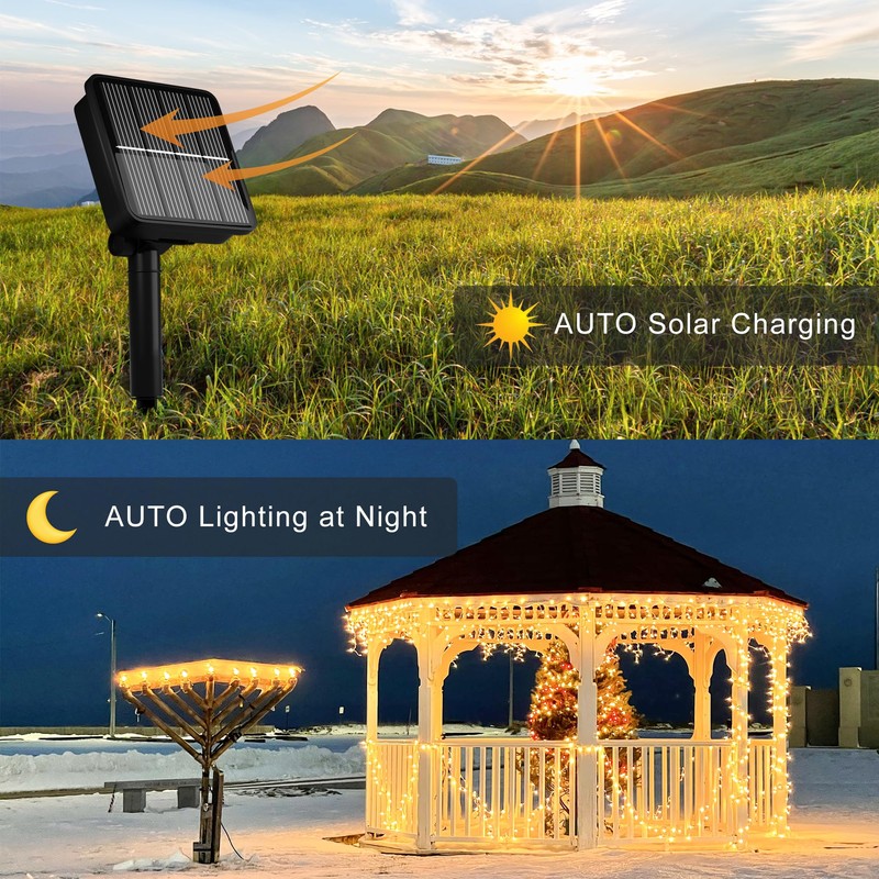 Solar String Lights for Outside, 39Ft 100 LED Solar String