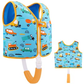 OSHYLE Children's Girls Boys Swimming Vest for Toddlers with Adjustable Safety Straps Age 1-9 (E-Vehicles, M(3-6))