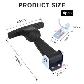 EXLECO 4 x Elastic Hood Holder Rubber Hood Lock Metal T Handle Tension Lock Rubber Holder Bonnet Attachment Bonnet Holder Tractor Pull Fasteners Accessories for Box Engine