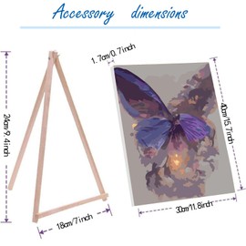 hyzsj Paint by Numbers Kit for Adults with Frame, Butterfly Paint by Number Canvas, Paint by Numbers with Easel, DIY Paint by Number Kits for Home Wall Decor（11.8x15.7inch