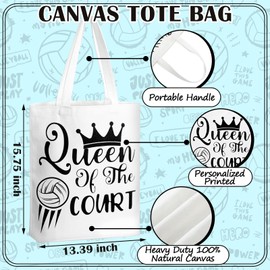 SilTriangle 12 Pcs Volleyball Canvas Tote Bag Volleyball Bags Party Favor Volleyball Gifts Bulk for Volleyball Players Students Teachers Friends Teammate Volleyball Birthday Party Supplies