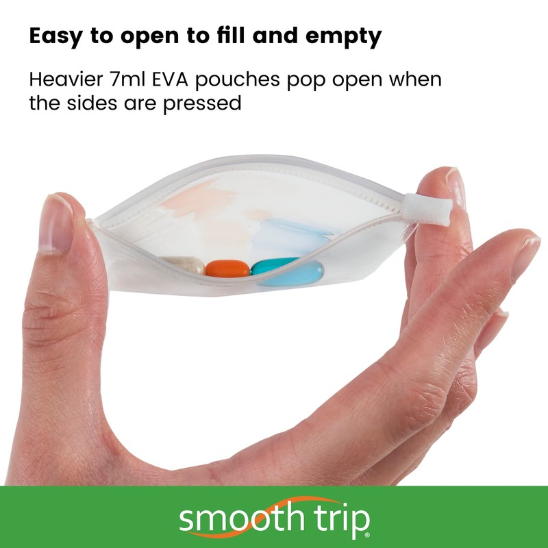 Smooth Trip Reusable Pill Pouch Set BPA Free Large 7