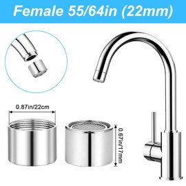 FNANJWQ Faucet Aerator, Kitchen Sink Faucet Aerator Adapter, Sink Faucets Female Thread Replacement Parts Filter with Brass Shell and Gasket for Bathroom (55/64 Inch, 6 Pcs)