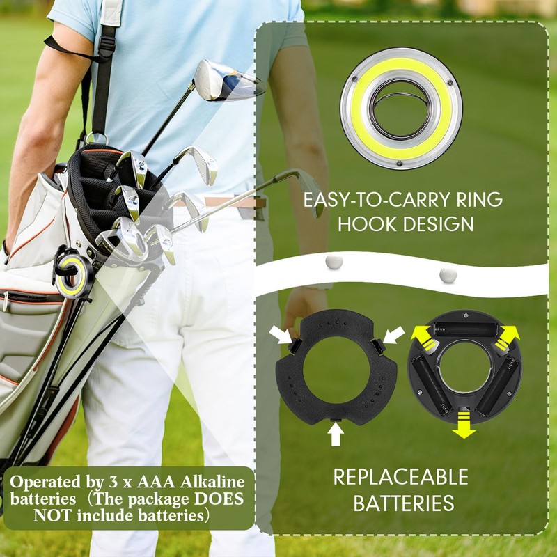 Retisee Night Golf Lights LED Glowing Putting Green Flags and