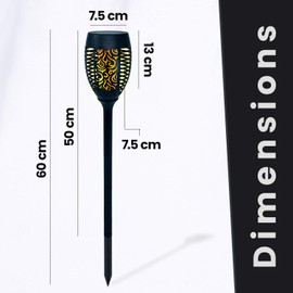 2 x Solar Lights Outdoor Garden Charismas Decorations Light - Waterproof Solar Dancing Lights Realistic Decorative Flame Lights, for Landscape, Pathway, Driveway - Garden Torches Auto On/Off