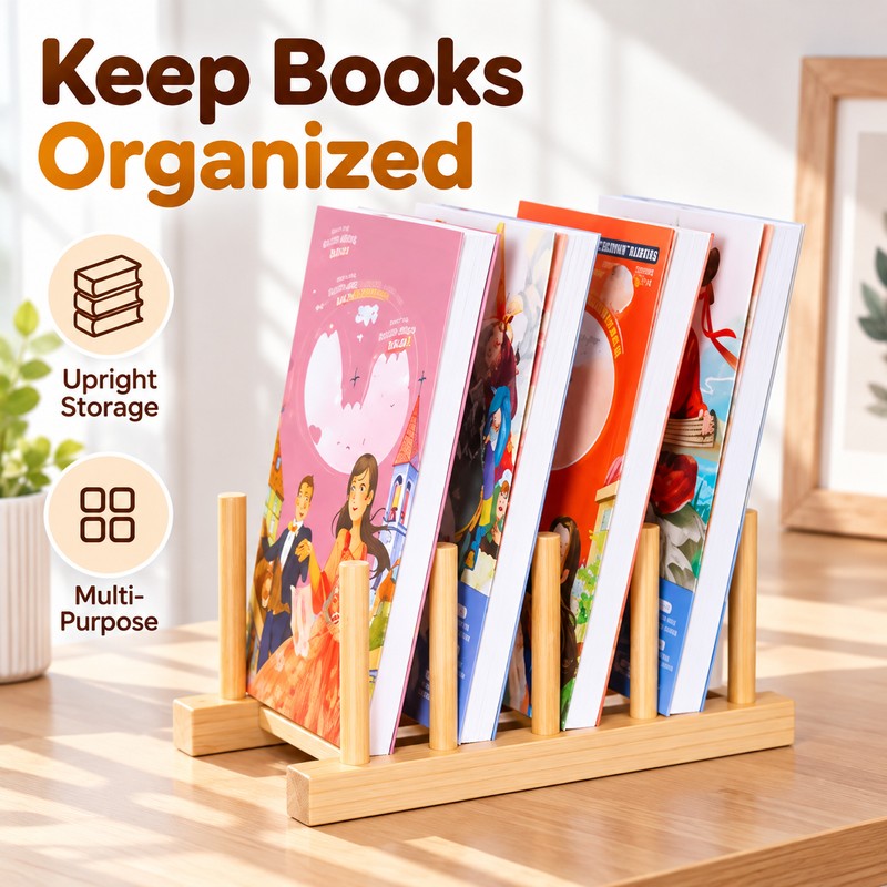 Wooden Plate Rack for Kitchen Organization – Multi-Slot Dish Drying