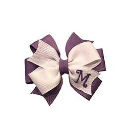 Toddler Monogram Hair Bow (20 Colors)