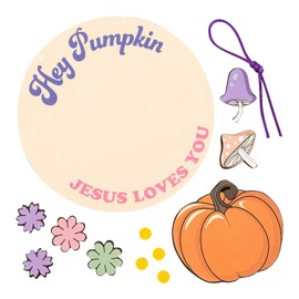 Fun Express 6 1/2" x 6 1/2" Religious Hey Pumpkin Jesus Loves You Sign Foam Craft Kit - Makes 12
