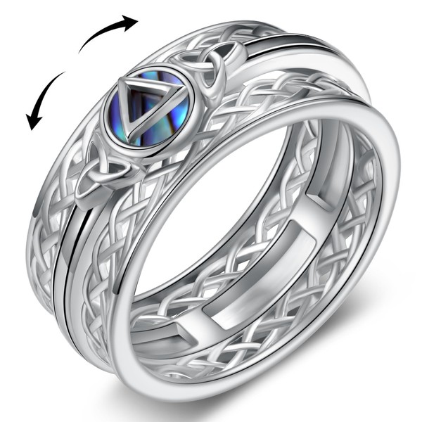 Sobriety Spinner Ring 925 Sterling Silver Alcoholics Anonymous Ring AA