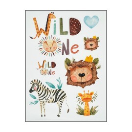 Iron-On Transfer Set for Textiles DIN A4 Children Girls Boys Dinosaur Unicorn Forest Animals Large Small Iron-On Patch Various Designs (9 - Wild One)