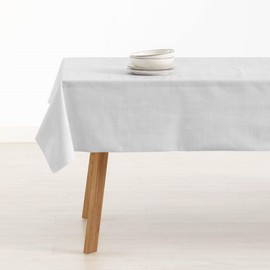 BELUM | Stain Resistant Tablecloth Size 300 x 140 cm - Light Grey Extra Soft Touch Tablecloth - Tablecloth 100% Made in Spain Fabric 100% Organic Cotton - Plain Model Tablecloth