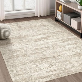 DMOYEST Area Rug Living Room Rugs - 5x7 Abstract Large Soft Indoor Washable Rug Neutral Modern Low Pile Carpet for Bedroom Dining Room Farmhouse Home Office - Vintage Beige