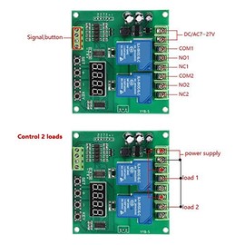 YYB-5 12v 24v Motor Forward/Reverse Control Board Two-Way Relay Delay Timing Cycle Module