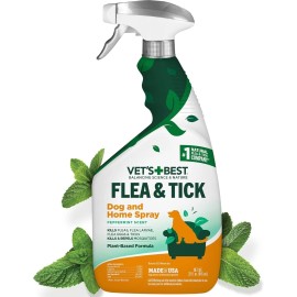 Vet's Best Flea and Tick Home Spray Flea Treatment for Dogs 32 oz. - Made in USA