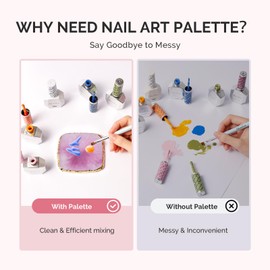 MelodySusie 1PC Square Shape Resin Nail Art Palette, Professional Color Mixing Board for Gel Polish, Acrylics, Pigment Blending, Salon and DIY Makeup Artist Tool, Purple