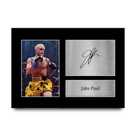 HWC Trading A4 Jake Paul Boxing Boxing Gifts Printed Signed Autograph Picture for Boxer Memorabilia Fans
