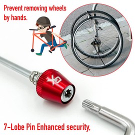 ONIPAX Anti-Theft Bike Locking Skewer Set with 7-Lobe Key Fixed-Spring Axle